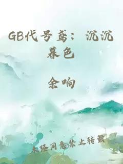 GB代号鸢：沉沉暮色